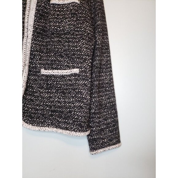 Cynthia Rowley Womens M Blazer Jacket Long Sleeve Hook Eye Clasp Black Heather - Picture 3 of 6